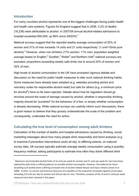 Off Measure: How we underestimate the amount ... - Alcohol Concern