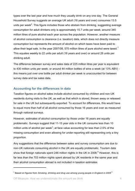 Off Measure: How we underestimate the amount ... - Alcohol Concern