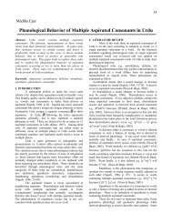 Phonological Behavior of Multiple Aspirated Consonants in Urdu