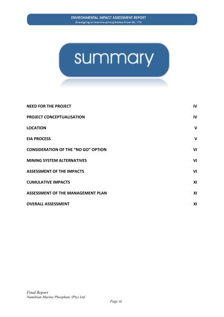 Cover Summary - Enviro Dynamics Namibia