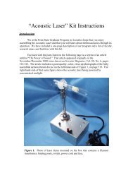 Acoustic Laser Kit Instructions - Graduate Program in Acoustics