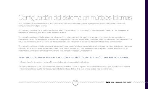 MANUAL DEL USUARIO - Williams Sound