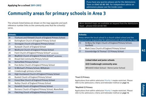 Part two - primary schools - East Sussex County Council
