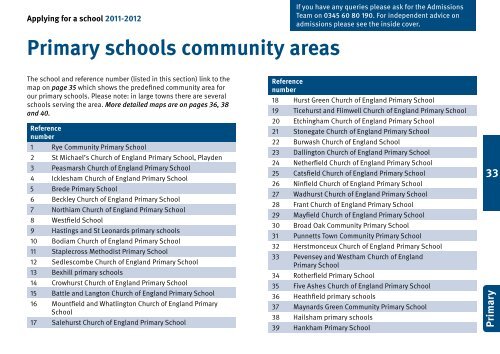 Part two - primary schools - East Sussex County Council