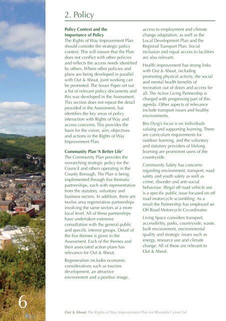 The Rights of Way Improvement Plan for RCT - Rhondda Cynon Taf