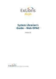 System Librarian's Guide – Web OPAC - PALS