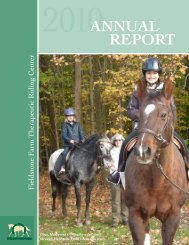 annual report - Fieldstone Farm Therapeutic Riding Center