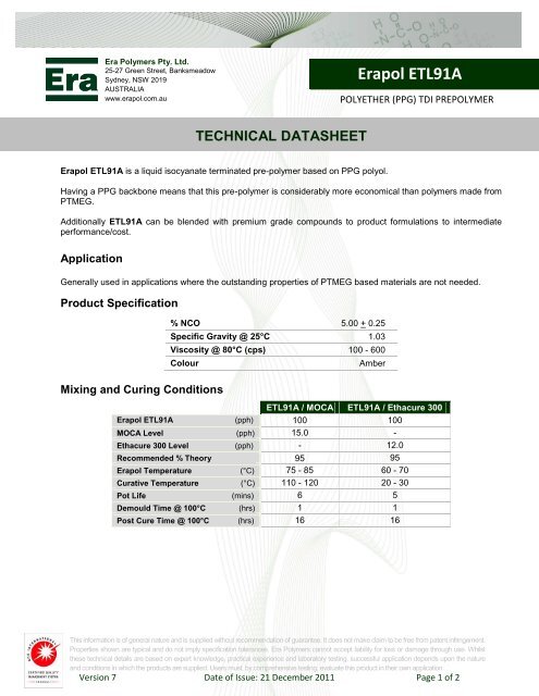 Erapol ETL91A - Era Polymers