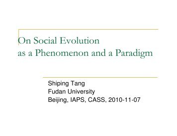 On Social Evolution as a Phenomenon and a Paradigm
