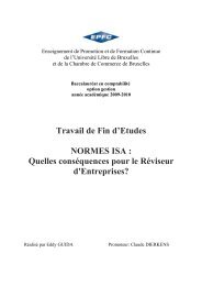 Normes ISA : Quelles consÃ©quences pour le RÃ©viseur d'entreprises?