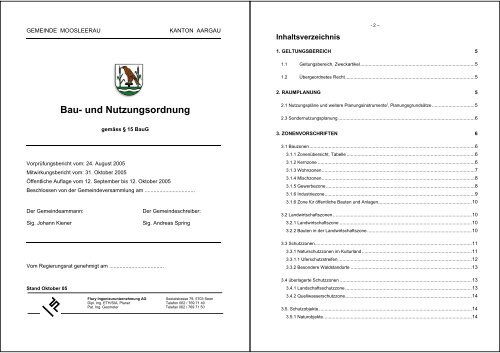 Bau- und Nutzungsordnung - Gemeinde Moosleerau