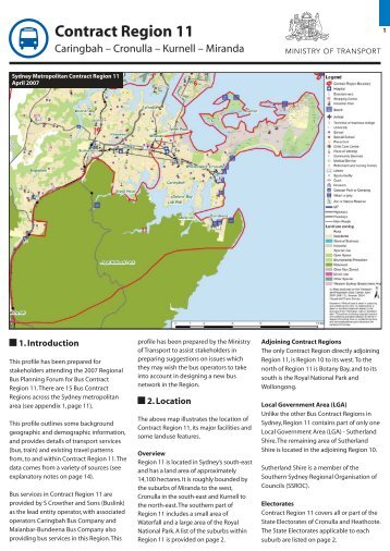 Contract Region 11: Caringbah - Cronulla - Kurnell - Miranda