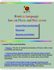 Foreign Language Lesson Plans and Resources for Teachers