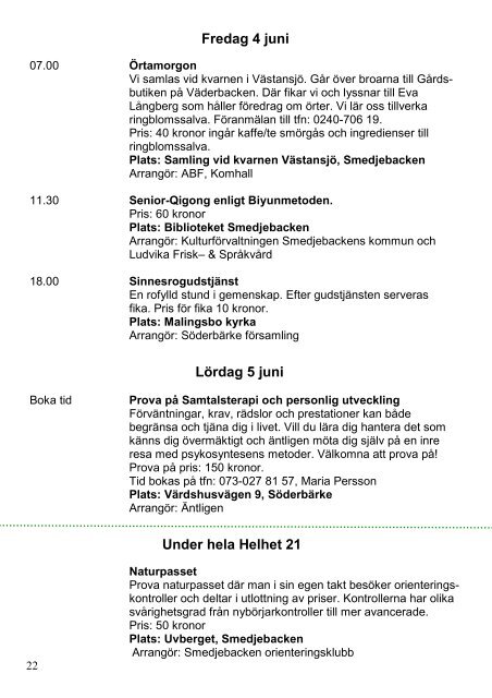 Program Helhet 21 - Smedjebackens kommun