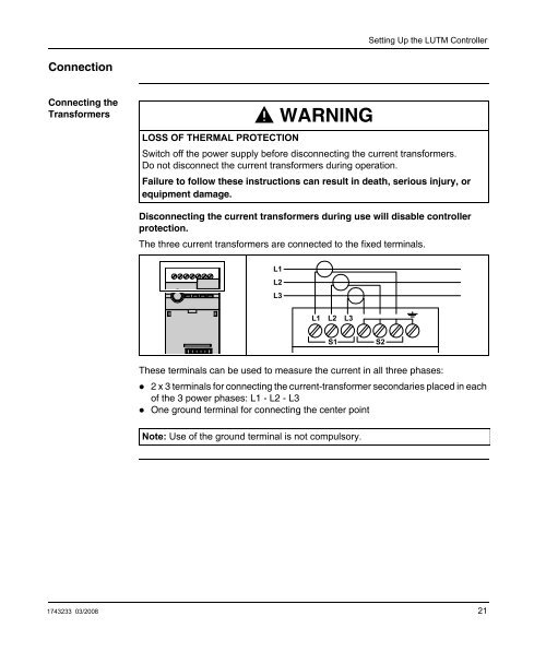 TeSys U LUTM Controller User Manual 03/2008 - Schneider Electric