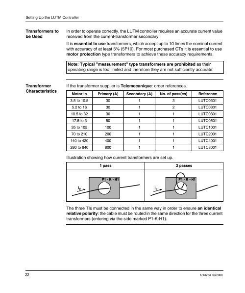 TeSys U LUTM Controller User Manual 03/2008 - Schneider Electric