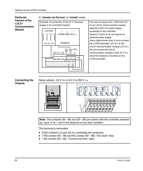 TeSys U LUTM Controller User Manual 03/2008 - Schneider Electric