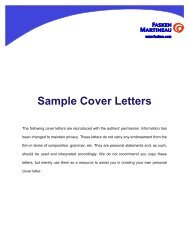 Sample Cover Letters - Fasken Martineau