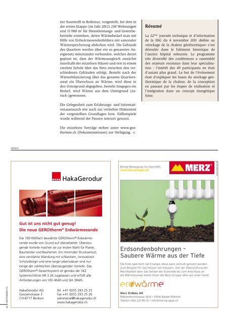 Bulletin GEOTHERMIE.CH