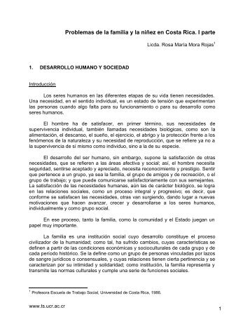 Problemas de la familia y la niÃ±ez en Costa Rica. I parte