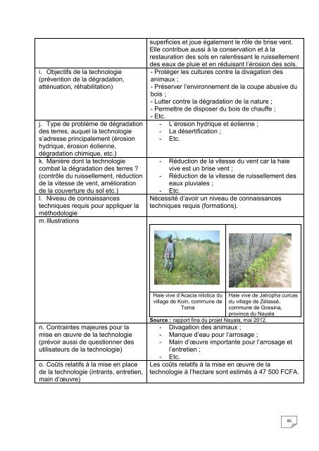 Capitalisation des acquis des projets financÃ©s par l'Union ... - CILSS