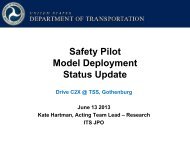 Safety Pilot Model Deployment Status Update - DRIVE C2X
