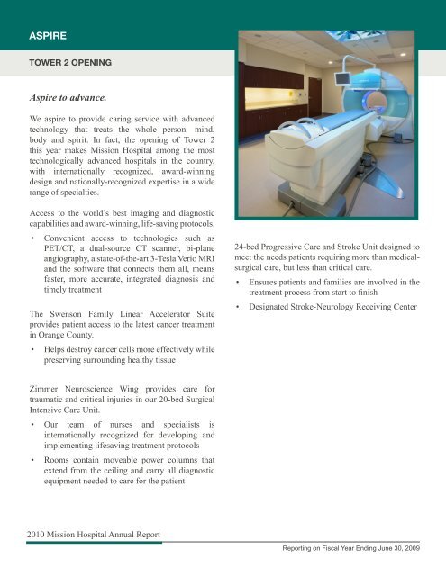 2010 ANNUAL REPORT - Mission Hospital