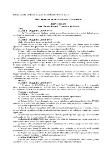 05.12.2008 Resmi Gazete SayÄ±sÄ±: 27075 - Enerji ve Tabii Kaynaklar ...