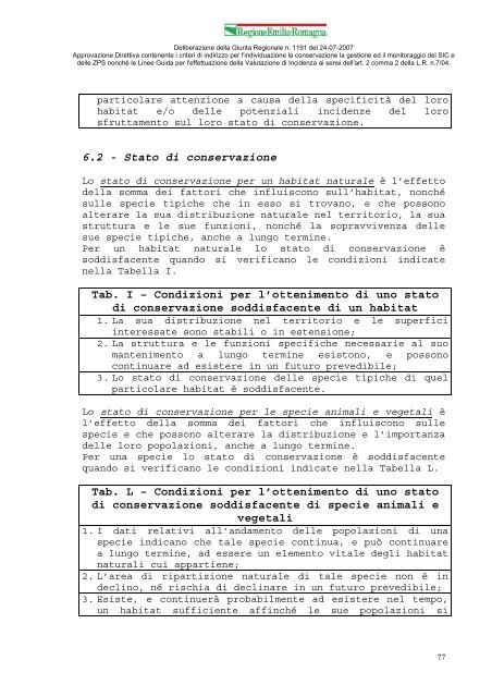 Deliberazione di Giunta Regionale n. 1191 del 24 luglio 2007