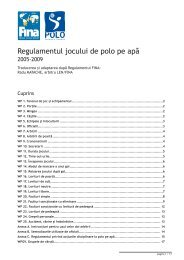 Regulament FINA 2005 - 2009 - Federaţia Română de Polo