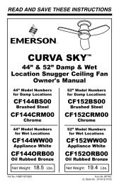 read and save these instructions - Emerson Fans
