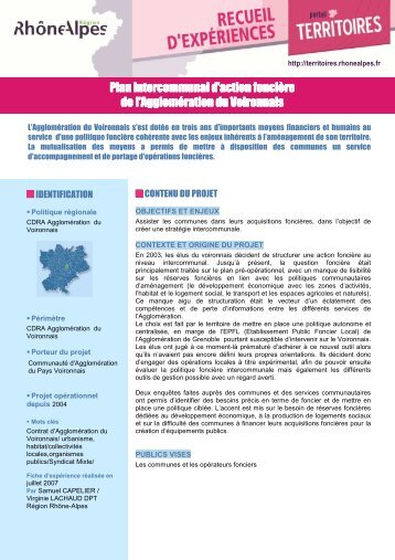 Plan intercommunal d'action fonciÃ¨re de l'AgglomÃ©ration du ...