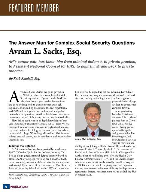 Avram L. Sacks, Esq. - National Academy of Elder Law Attorneys