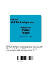 Simrad VHF Radiotelephones Shipmate RS8400 RS8300 - Equipment