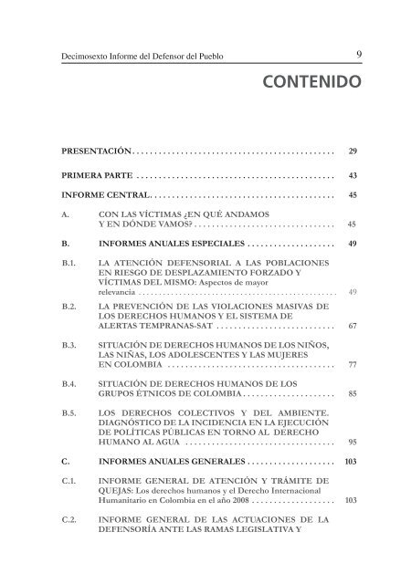 Decimosexto Informe al Congreso - DefensorÃ­a del Pueblo