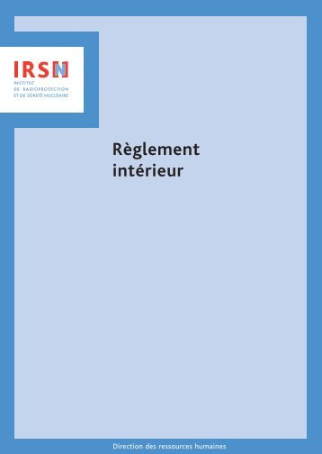 Règlement intérieur de l'IRSN