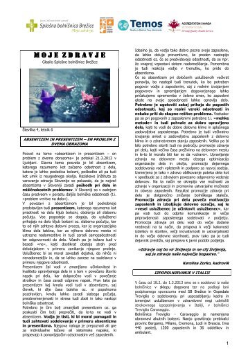 Moje zdravje št. 4/2013 - Splošna bolnišnica Brežice