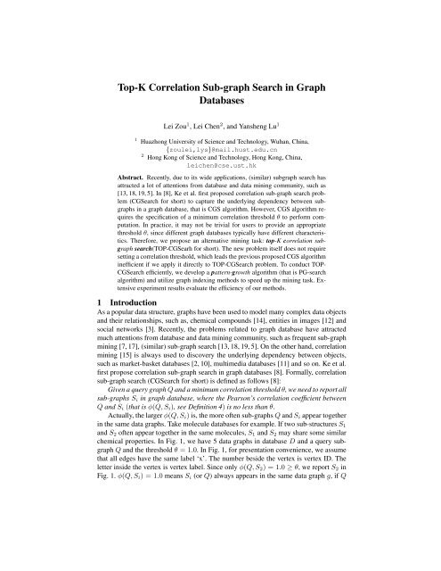 Top-K Correlation Sub-graph Search in Graph Databases