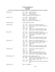 Final Exam Schedule - Leesville Road High School