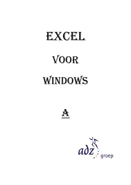 Cursusboek Excel (pdf, 721Kb)