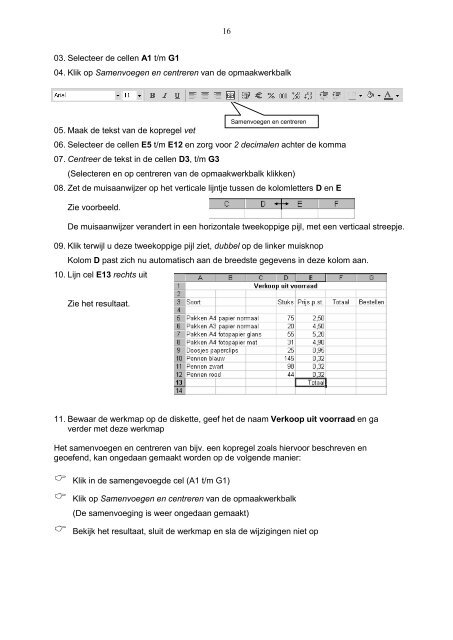 Cursusboek Excel (pdf, 721Kb)