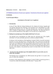 Amendments to Parental Leave Legislation - Circulars