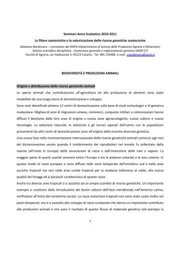 Filiere zootecniche e valorizzazione delle biodiversitÃ  ... - Anisn