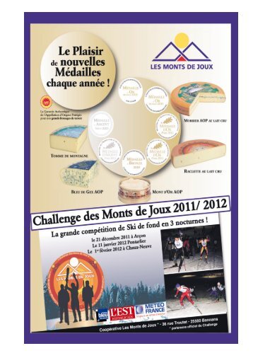 challenge des monts de joux programme - Ski Massif Jurassien