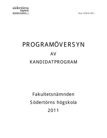 PROGRAMÃVERSYN - SÃ¶dertÃ¶rns hÃ¶gskola