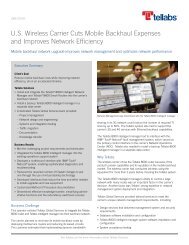 U.S. Wireless Carrier Cuts Mobile Backhaul Expenses and ... - Tellabs