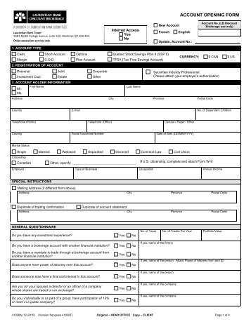 ACCOUNT OPENING FORM