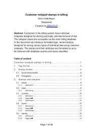 Customer notepad stamps in billing - Switzernet