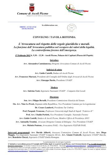 INVITO Tavola Rotonda Ascoli Piceno - Giustamm.it