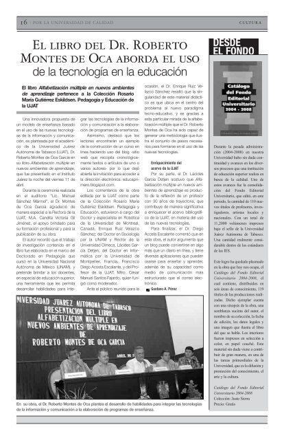 AÃ±o 4 Numero 70 - Publicaciones - Universidad JuÃ¡rez AutÃ³noma ...